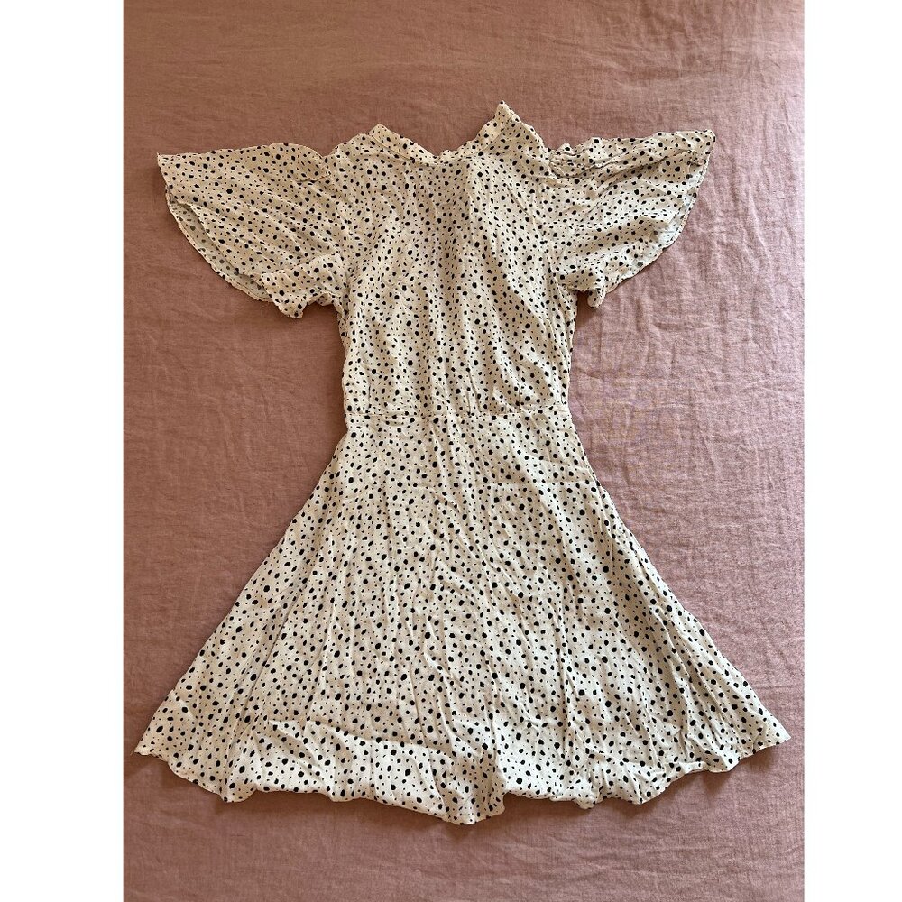 Miss Selfridge white mini polka dot dress US 0 NWT